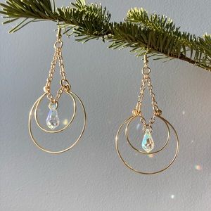 Crescent Moon crystal earrings